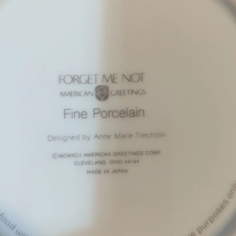 1992 Forget Me Not American Greetings Christmas 92 Small Plate Fine Porcelain